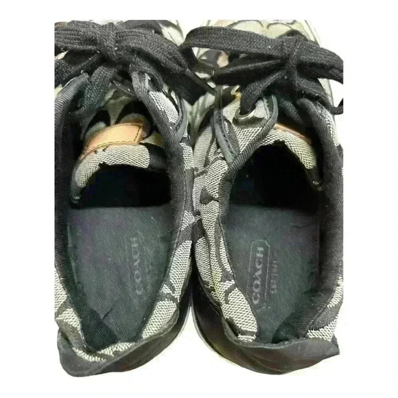 COACH Barrett II Monogram Signature C Black Gray Sneaker Size 7.5W Grey low top - Picture 7 of 13